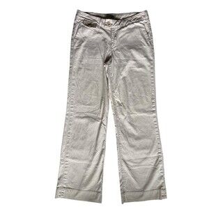 Wörn Womens Y2K Bootcut Pants Size 10 Khaki Wide Leg Hem Flap Pockets 2000s Pop